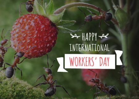 Plantilla de diseño de Happy International Workers Day Postcard 