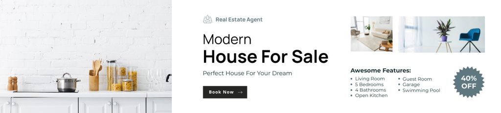 Modern House for Sale Ebay Store Billboard Šablona návrhu