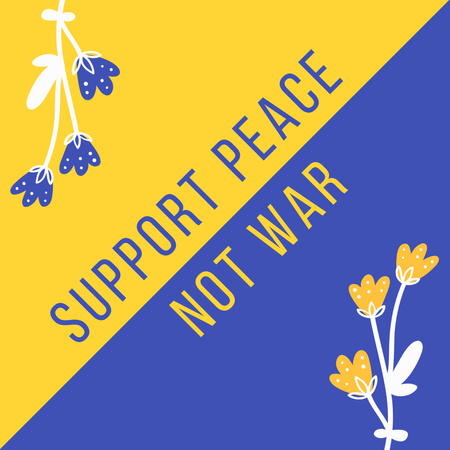 Designvorlage Stehen Sie mit der Ukraine für Kein Krieg für Instagram