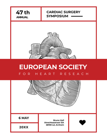 Cardiac Surgery Heart sketch Flyer 8.5x11in Design Template