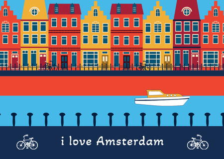 Amsterdam tour advertisement Card Design Template