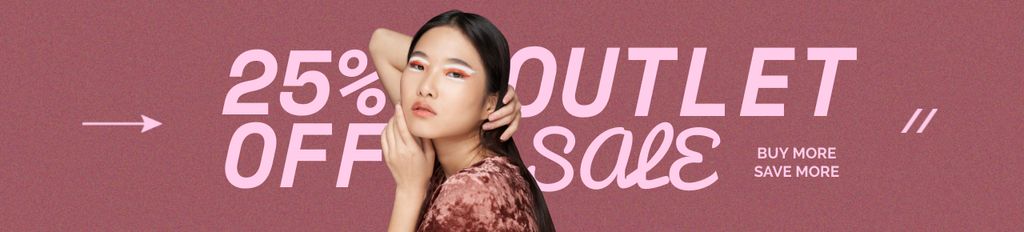 Ontwerpsjabloon van Ebay Store Billboard van Beauty Sale Offer Announcement With Bright Makeup