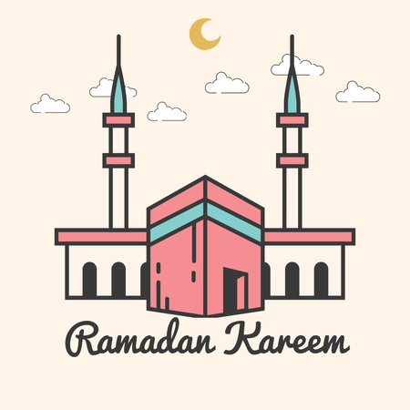 Šťastný ramadán s pozdravem Kareem Instagram Šablona návrhu