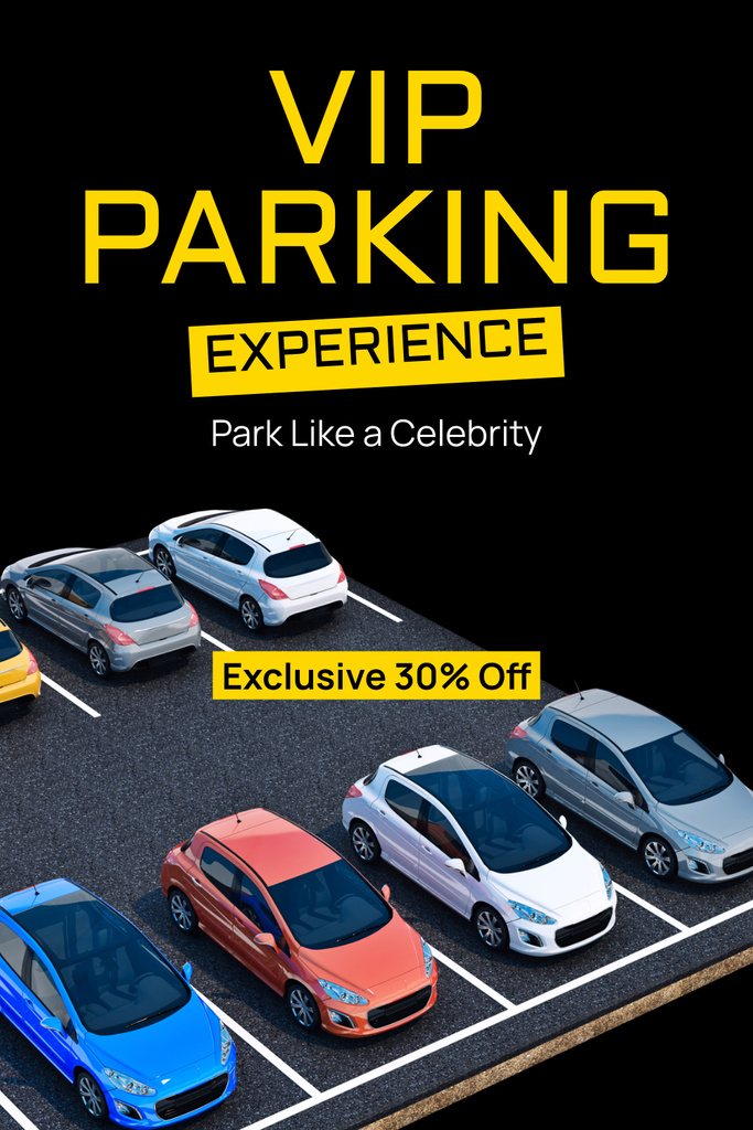 Designvorlage Exclusive Discount for VIP Parking für Pinterest