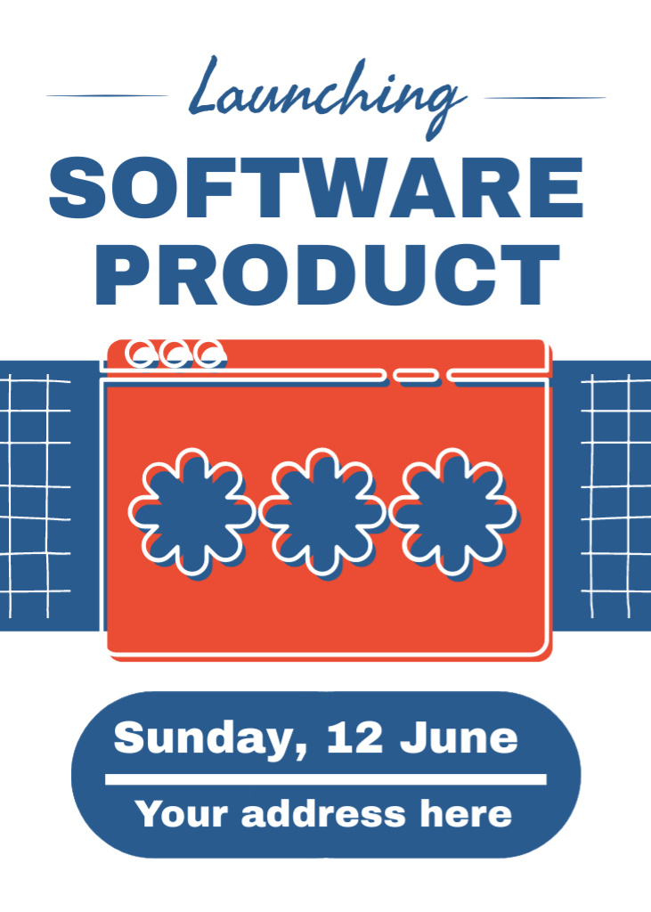 Software Product Launch Announcement Invitation Modelo de Design