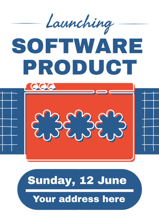 Software Product Launch Announcement Invitation Design Template