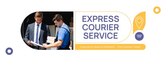 Parcels Shipping with Express Couriers Facebook cover Πρότυπο σχεδίασης