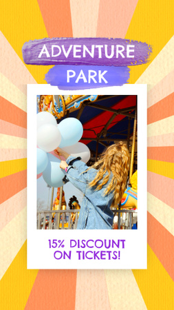 Amusement Park With Thrilling Ferris Wheel And Balloons Instagram Video Story Design Template