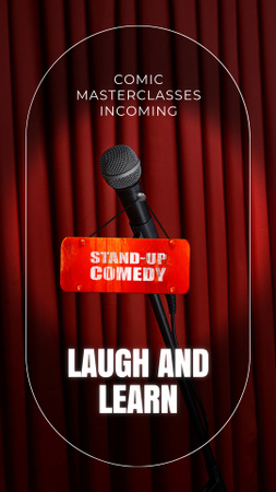 Stunning Stand-Up Show Announcement With Comic Masterclass Instagram Video Story Design Template