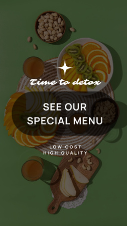 Special Menu Announcement with Fruits and Nuts TikTok Video Design Template