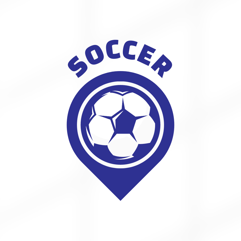 Emblem of Soccer Club with Blue Ball Logo Design Template