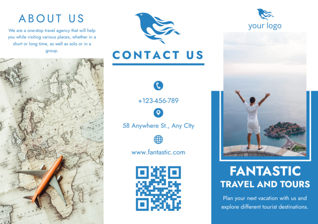 Offer Fantastic Tours and Journeys Brochure tervezősablon