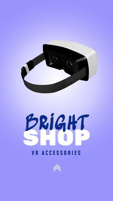 Ad of Bright VR Shop with Woman in Glasses Instagram Video Story Modelo de Design
