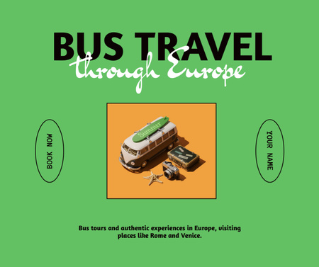 Bus Tour Announcement Facebook Design Template