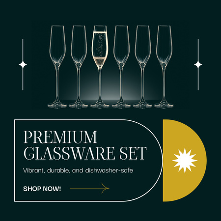 Platilla de diseño Offer of Premium Glassware Sale Instagram