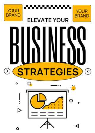 Estratégias de Negócios com Ilustração de Diagrama Flayer Modelo de Design