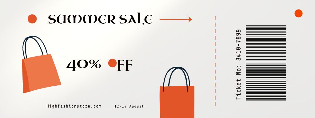 Summer Sale Offer with Red Bags Coupon tervezősablon