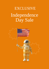 USA Independence Day Sale Announcement on Bright Orange