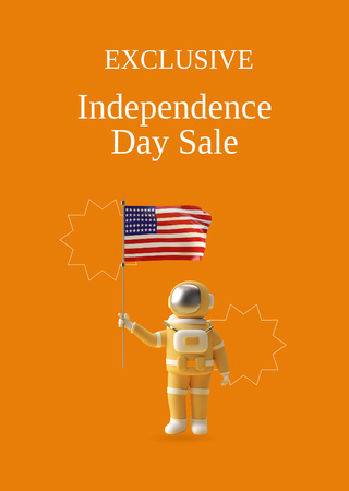 Platilla de diseño USA Independence Day Sale Announcement Postcard A6 Vertical