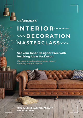 Masterclass of Interior decoration Poster Design Template