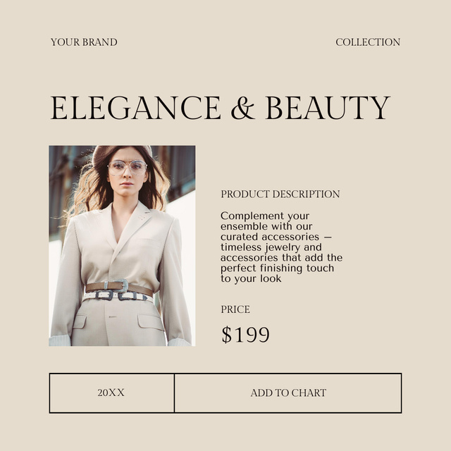 Designvorlage Elegant Garments Collection With Description für Instagram
