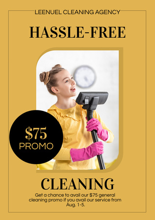 Trusted Cleaning Service Offer With Vacuum Cleaner Poster Design Template