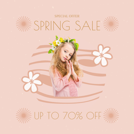 Spring Sale Special with Little Girl Instagram Design Template