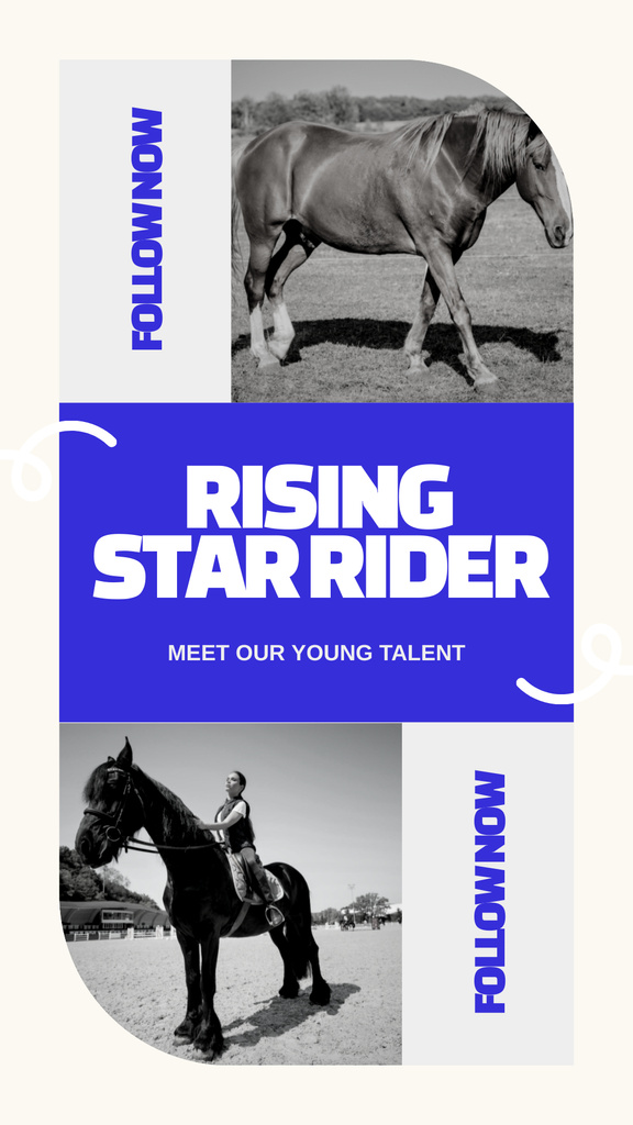 Promoting Rising Riding Star In Equestrian Sport Instagram Storyデザインテンプレート