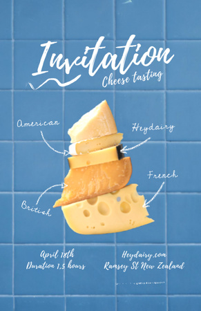 Variety Of Cheese Tasting Announcement Invitation 5.5x8.5in tervezősablon