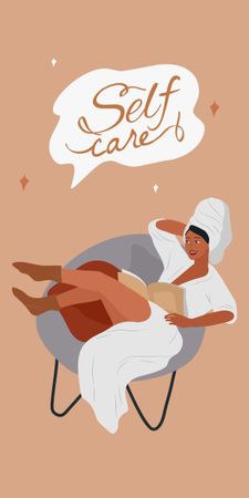 Ontwerpsjabloon van Graphic van Mental Health Inspiration with Woman resting in Bed