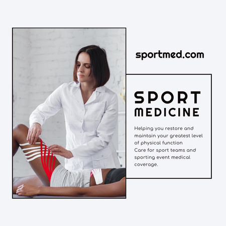 Template di design annuncio di medicina sportiva Instagram