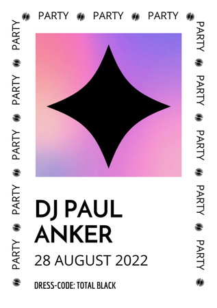 DJ Party Invitation Flyer A7 Design Template