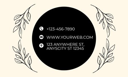 Tattoo Studio Service With Skull And Twigs Business Card 91x55mm Design Template
