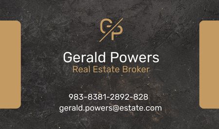 Template di design Real Estate Agent Services Ad with Dark Stone Texture Business card