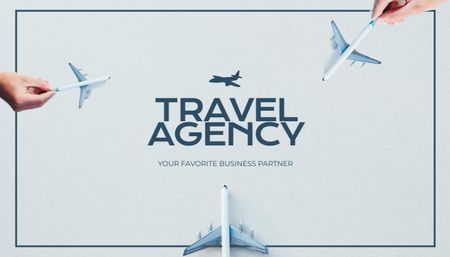 Travel Agency Services Offer Business Card US Design Template