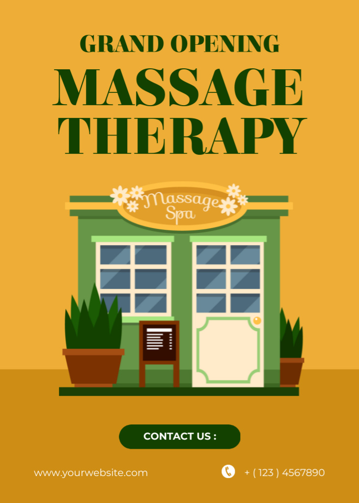 Massage Studio Grand Opening Announcement Flayer Šablona návrhu