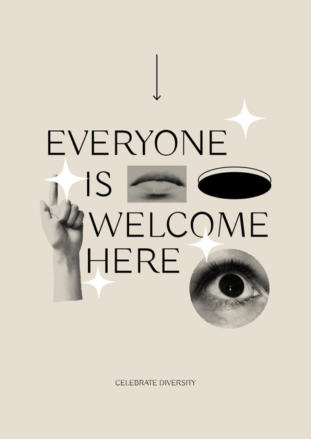 Platilla de diseño Inspirational Phrase about Diversity with Human Eye Poster