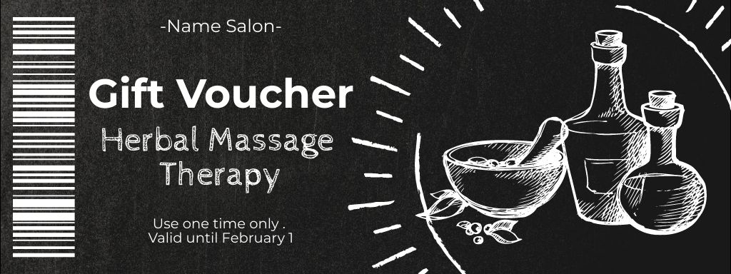 Ontwerpsjabloon van Coupon van Herbal Massage Therapy Advertisement