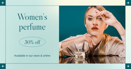 Female Fragrance Announcement with Beautiful Woman Facebook AD Design Template
