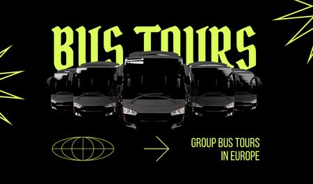 Bus Travel Tour Announcement Business card – шаблон для дизайна