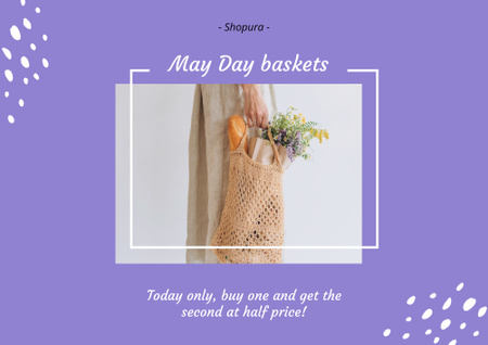 May Day Sale Announcement Poster B2 Horizontal Design Template