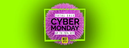 Cyber Monday Sale spiky digital sphere Facebook Video cover Design Template