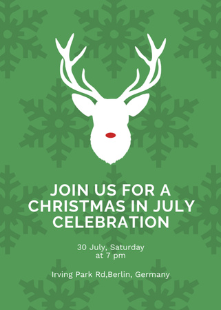 July Christmas Celebration Announcement Flayer Design Template