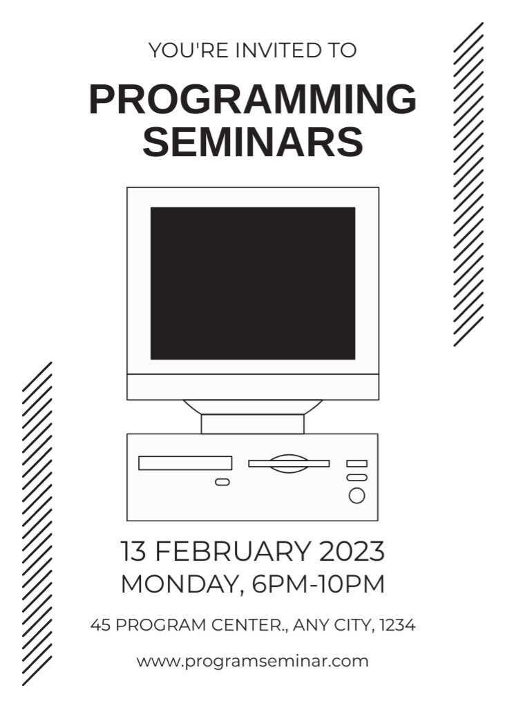 Programming Seminars Announcement Invitation Modelo de Design