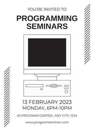 Programming Seminars Announcement Invitation Modelo de Design