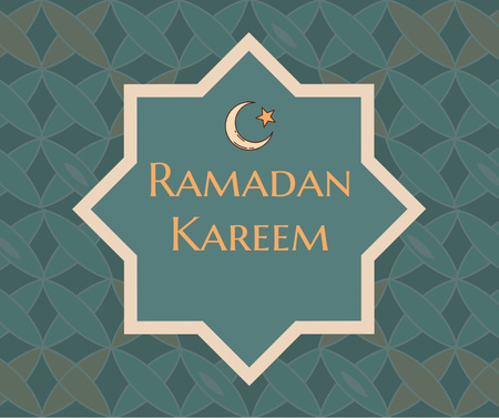 Beautiful Ramadan Greeting Card Facebook Šablona návrhu