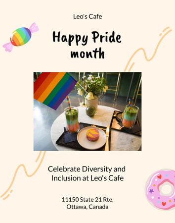 LGBT-Friendly Cafe Invitation Poster 22x28in Tasarım Şablonu