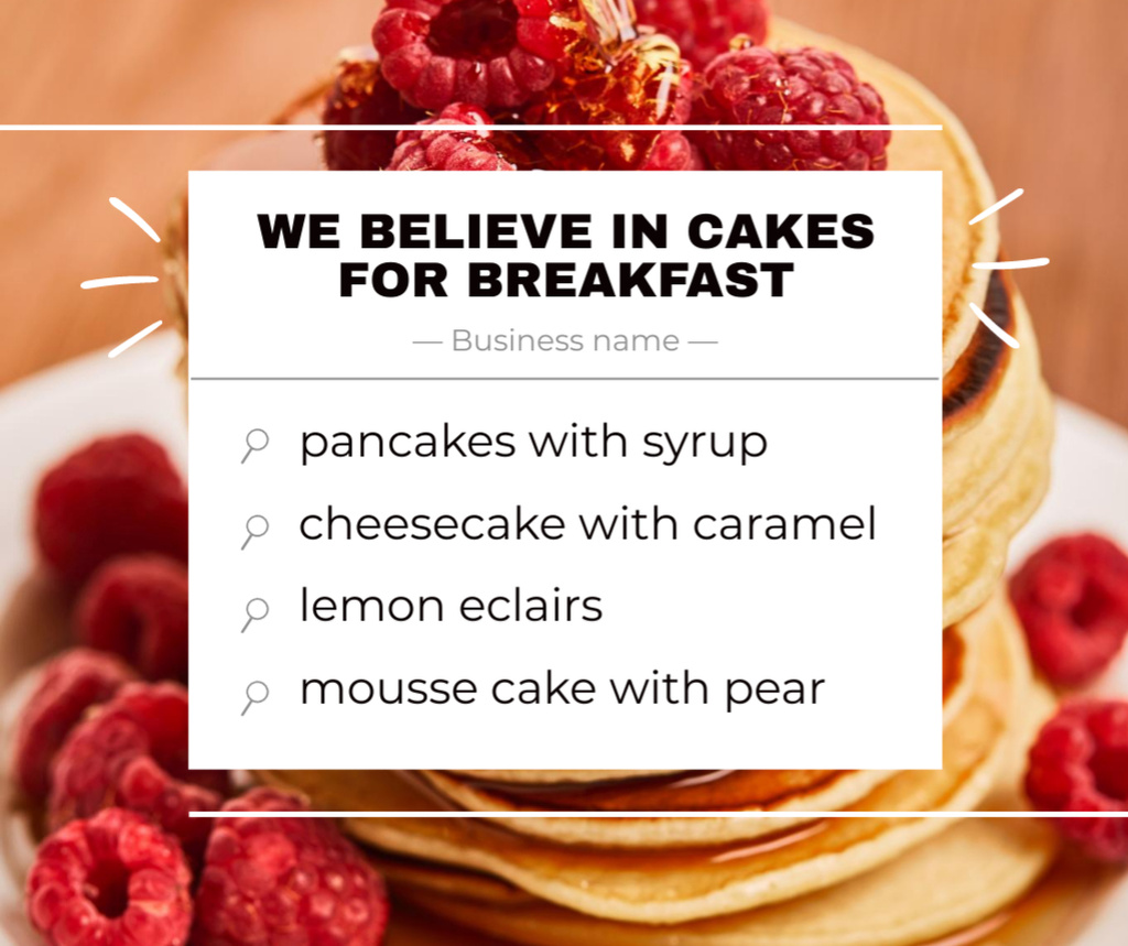 Offer of Sweet Desserts for Breakfast Facebook – шаблон для дизайна
