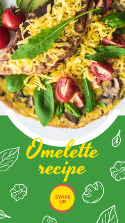 Template di design piatto di omelette con verdure Instagram Story