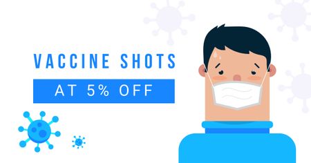 Template di design concetto di vaccino con l'uomo mascherato Facebook AD